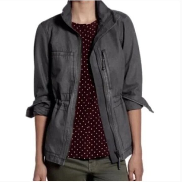 Madewell Fleet Utility Military Zip Jacket in Gray, size XS - Picture 16 of 16